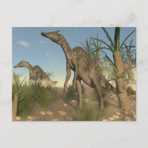 Carte Postale Dinosaures saurolophus - rendu 3D
