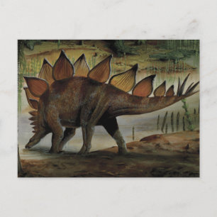 Carte Postale Dinosaures vintages, Stegosaurus, Queue avec Spike
