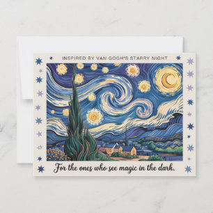 Carte postale d'inspiration Art Van gogh Starry Ni
