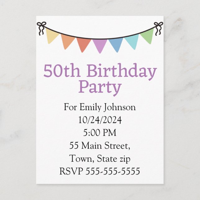 Carte postale d'invitation (Devant)