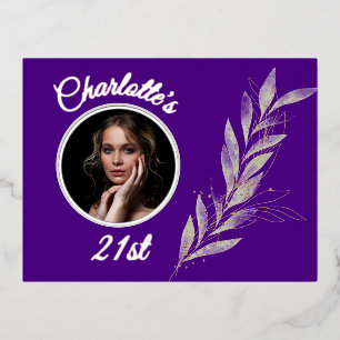 CARTE POSTALE D'INVITATION À FEUILLES D'ALUMINIUM