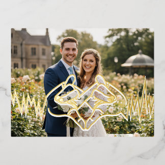 Carte Postale D'invitation À Feuilles D'aluminium amour