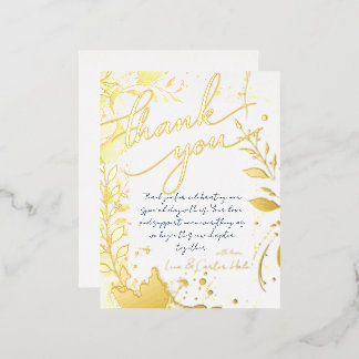 Carte Postale D'invitation À Feuilles D'aluminium Carte de remerciement minimaliste à l'aquarelle av