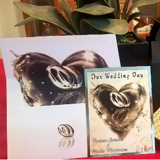 Carte Postale D'invitation À Feuilles D'aluminium Ce que Dieu a mis ensemble Mariage (Argent)