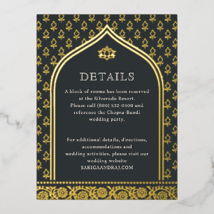 Carte Postale D'invitation À Feuilles D'aluminium Floral Gold Foil Mariage Informations détaillées C