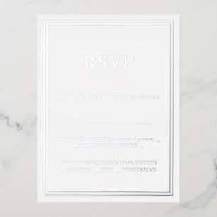 Carte Postale D'invitation À Feuilles D'aluminium Mariage minimaliste moderne RSVP