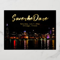 Mariage sur Skyline de Chicago Enregistrer la date