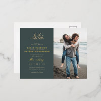 Minimaliste Dark Turquoise & Sepia Branche Mariage