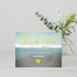 Carte Postale D'invitation À Feuilles D'aluminium Montagnes Blue Ridge merci or