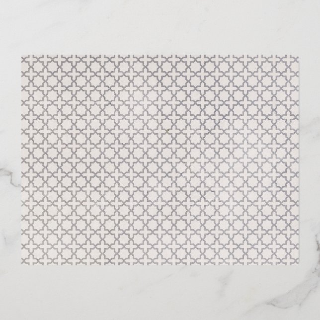 Carte Postale D'invitation À Feuilles D'aluminium Motif géométrique beige islamique (Recto)