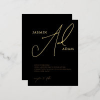 Noir simple Script Mariage or