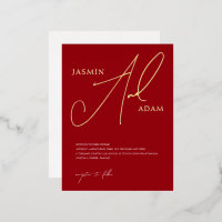 Simple Crimson rouge Script Mariage or