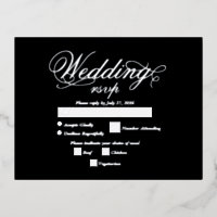 Véritable Silver Foil Elégant Mariage noir luxe RS