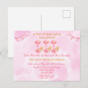 Carte postale d'invitation à une fête prénatale po