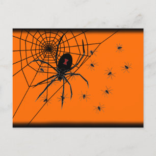 Carte postale d'invitation araignées de fête