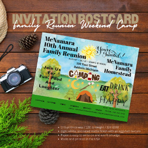 Carte postale d'invitation au camping de réunion d