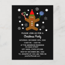 Carte postale d'invitation Bonhomme en pain d'épic