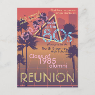 Carte postale d'invitation de réunion de classe Ré