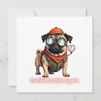 Carte postale d'invitation d'expert en câlins cert
