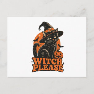 Carte postale d'invitation Halloween Chat drôle So
