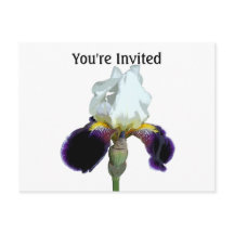 Carte postale d'invitation Iris Violet et Blanc