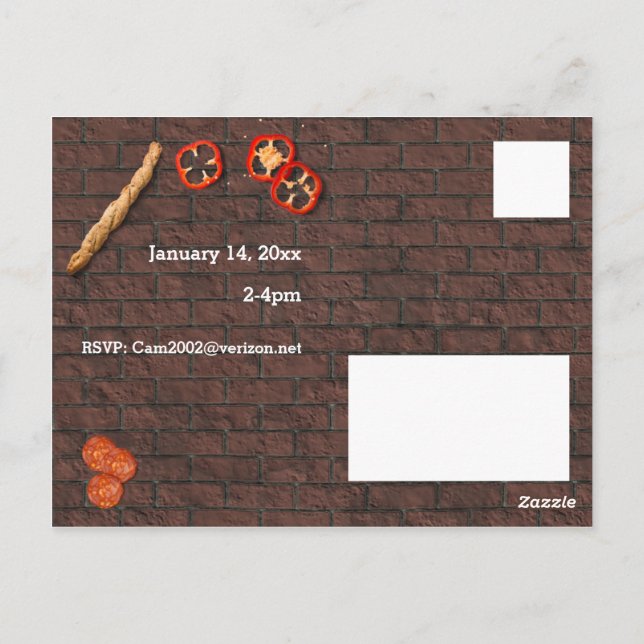 Carte postale d'invitation personnalisable pour fê (Dos)