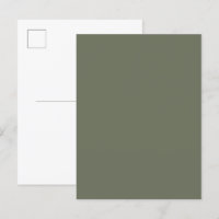 Carte postale d'invitation personnalisée Vert mous