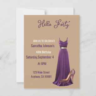 Carte postale d'invitation pour 40 ans