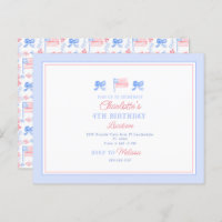 Carte postale d'invitation pour le 4 juillet