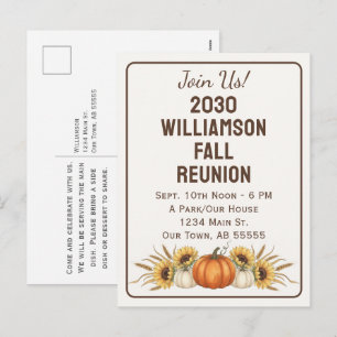 Carte postale d'invitation pour réunion automnale