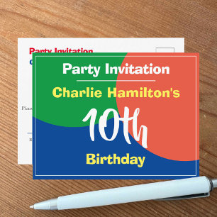 Carte postale d'invitation pour un 10ème anniversa