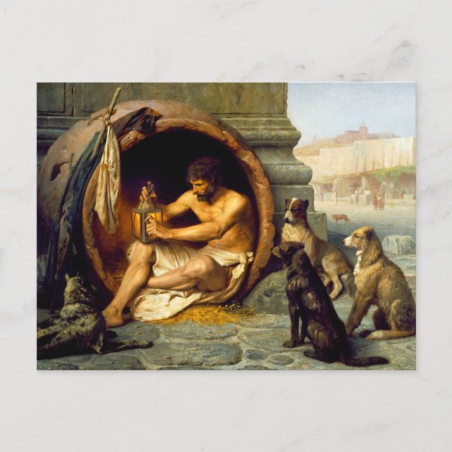 Carte Postale Diogène par Jean-Léon Gérôme (Devant)