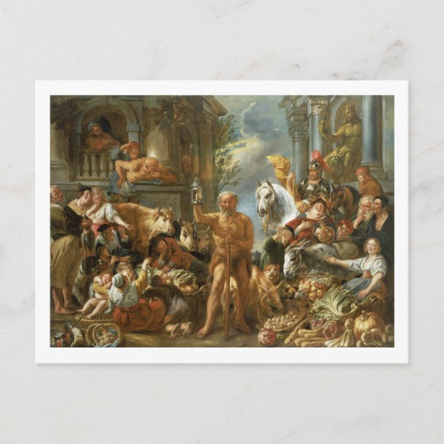 Carte Postale Diogenes à la recherche d'un homme honnête, c.1650 (Devant)