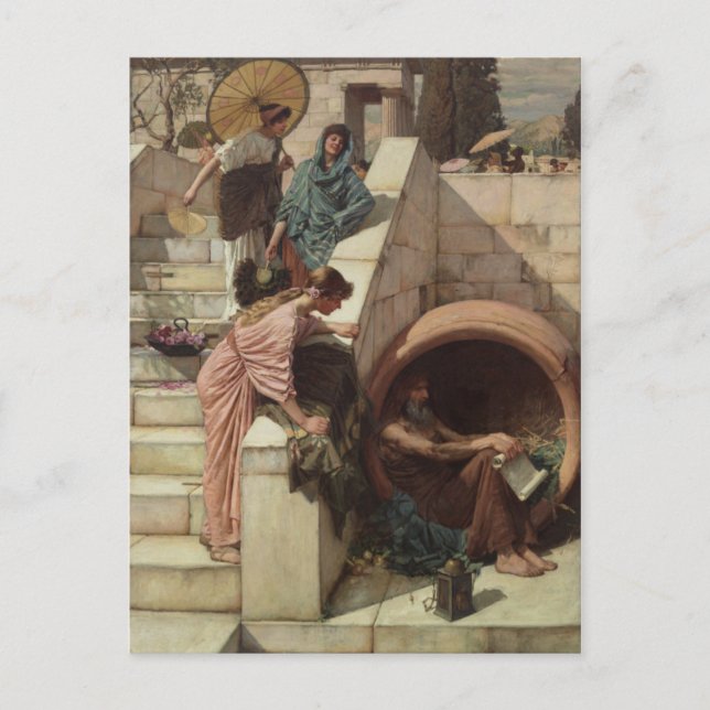 Carte Postale Diogenes par John William Waterhouse (Devant)
