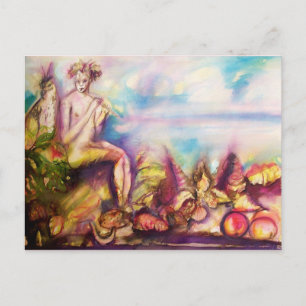 Carte Postale DIONYSUS, Jouer de la luth avec des coquillages et
