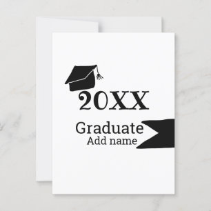 Carte Postale Diplômé 20XX graduation casquette simple minimalis