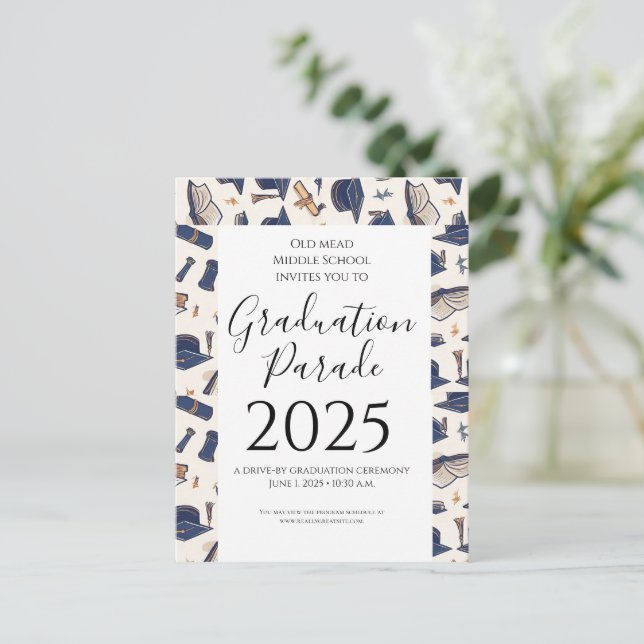 Carte Postale diplôme Casquette Motif extérieur (Debout devant)