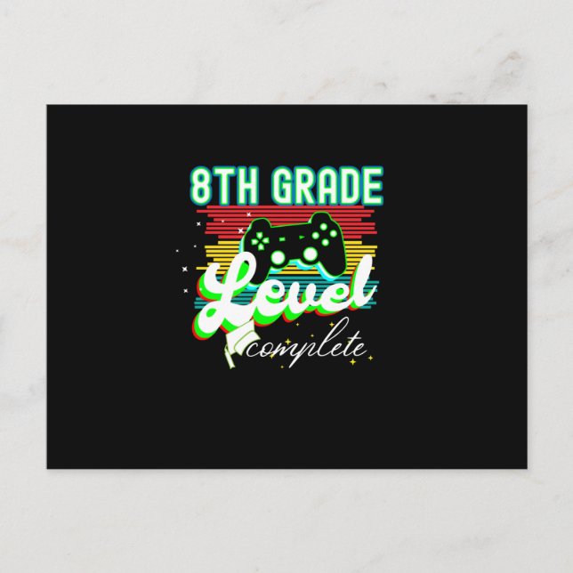 Carte Postale Diplôme de 8e année de gamer (Devant)