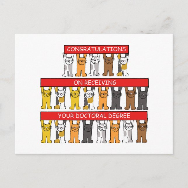 Carte Postale Diplôme de doctorat Félicitations (Devant)
