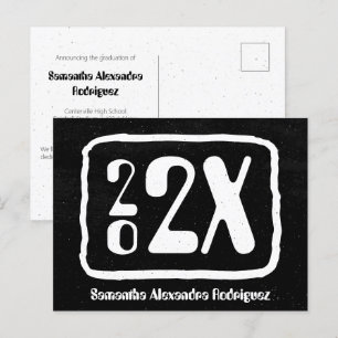 Carte Postale Diplômé de la promotion funky noir et blanc