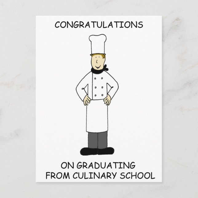 Carte Postale Diplôme d'études culinaires Félicitations Homme (Devant)