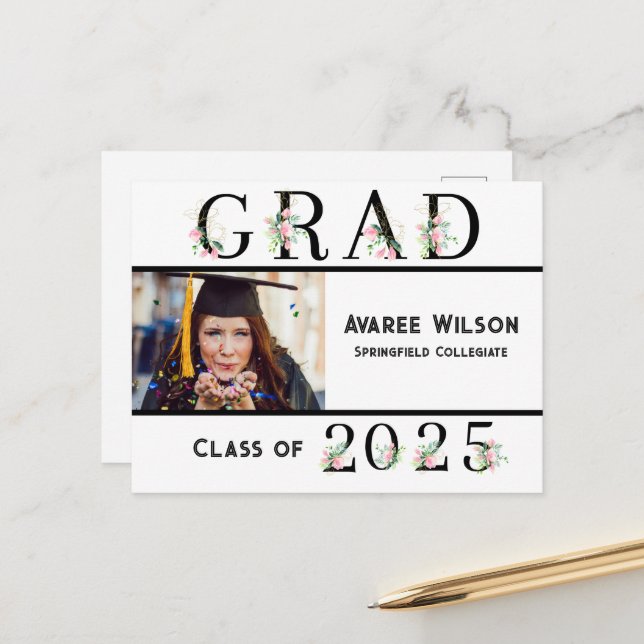 Carte Postale Diplôme d'études secondaires (Devant/Arrière en situation)