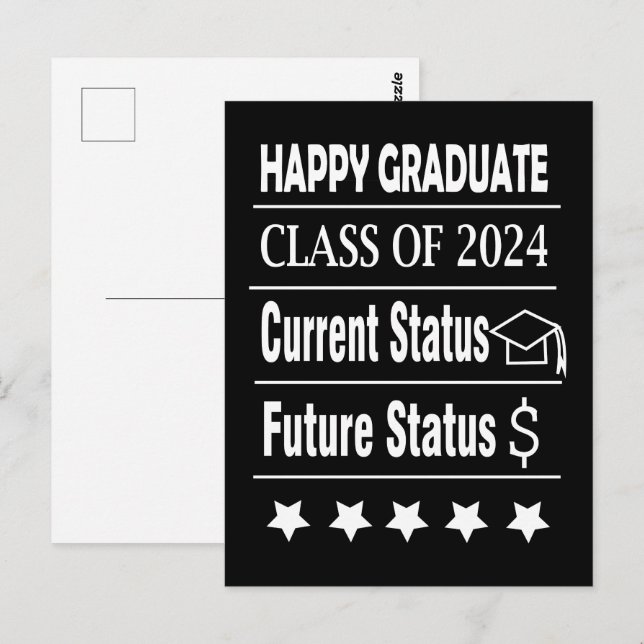 Carte Postale Diplômé heureux Diplômé (Devant / Derrière)