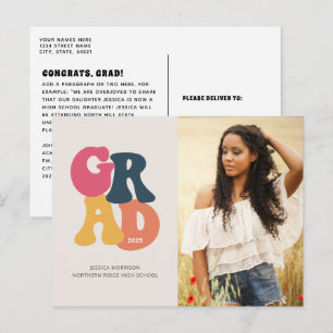 Carte Postale Diplôme photo de typographie des années 1970 vinta