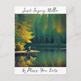 Carte Postale Dire bonjour et vous manque beaucoup  