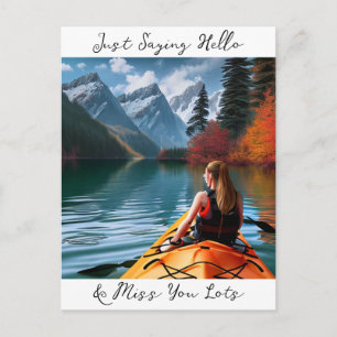 Carte Postale Dire bonjour et vous manque beaucoup  