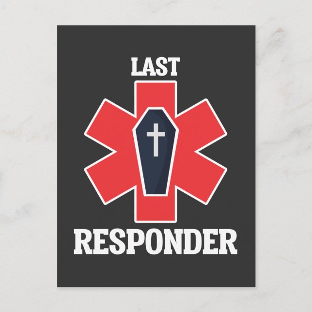 Carte Postale Directeur de funérailles drôle Dernier répondant c (Devant)