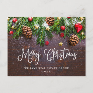 Carte Postale Direction des cônes de pin Noël Accueil d'entrepri