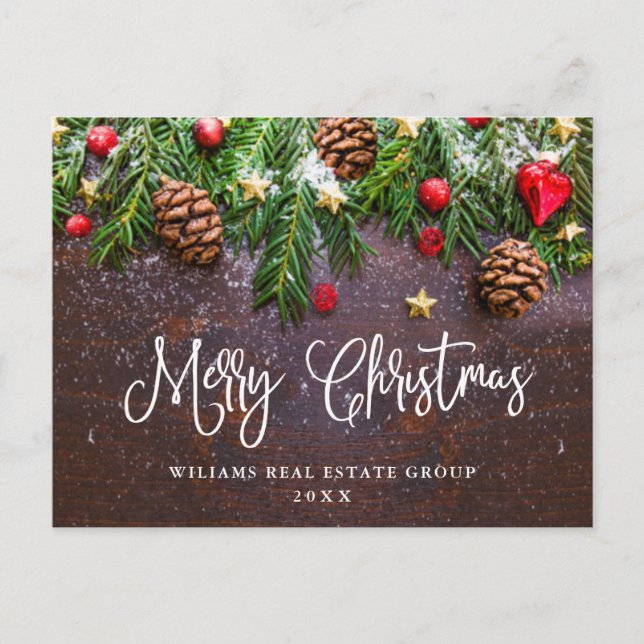 Carte Postale Direction des cônes de pin Noël Accueil d'entrepri (Devant)