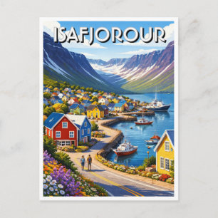 Carte postale d'Ísafjörður en Norvège